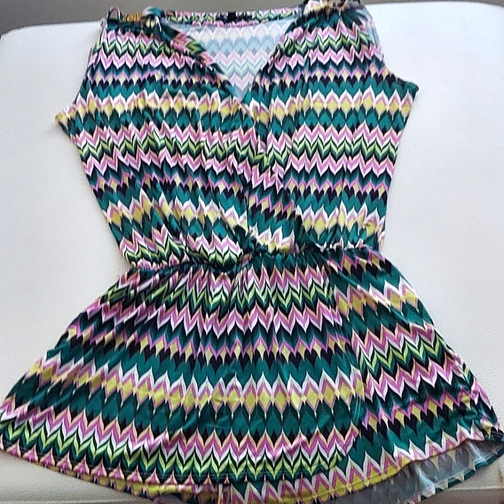 Baby Phat Multi Color Chevron Romper Sz XL